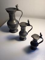 Tinnen Eikeltjes Kannen Set  Engel, Antiek en Kunst, Antiek | Tin, Ophalen of Verzenden