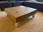 Salontafel Hout & IJzer, Huis en Inrichting, Tafels | Salontafels, Ophalen, Gebruikt, 50 tot 100 cm, Vierkant