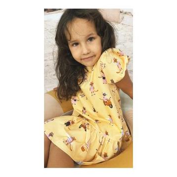 Dress with yellow allover cat pri beschikbaar voor biedingen