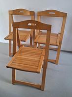 vintage design Triest chair set van 3 klapstoelen vouwstoel, Ophalen, Hout, Gebruikt, Vintage design