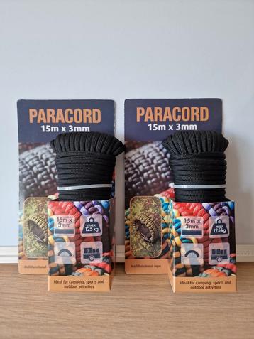 Paracord 2 x 15 meter tot 125KG sterk - Nieuw