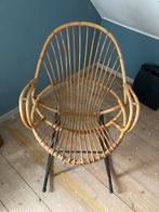 Vintage Rotan Schommelstoel (Rohe?), Huis en Inrichting, Stoelen, Ophalen, Gebruikt, Bruin, Vintage