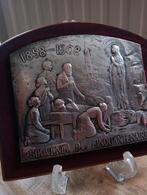 Verzilverde plaquette in reliëf van verschijning Maria, Ophalen of Verzenden