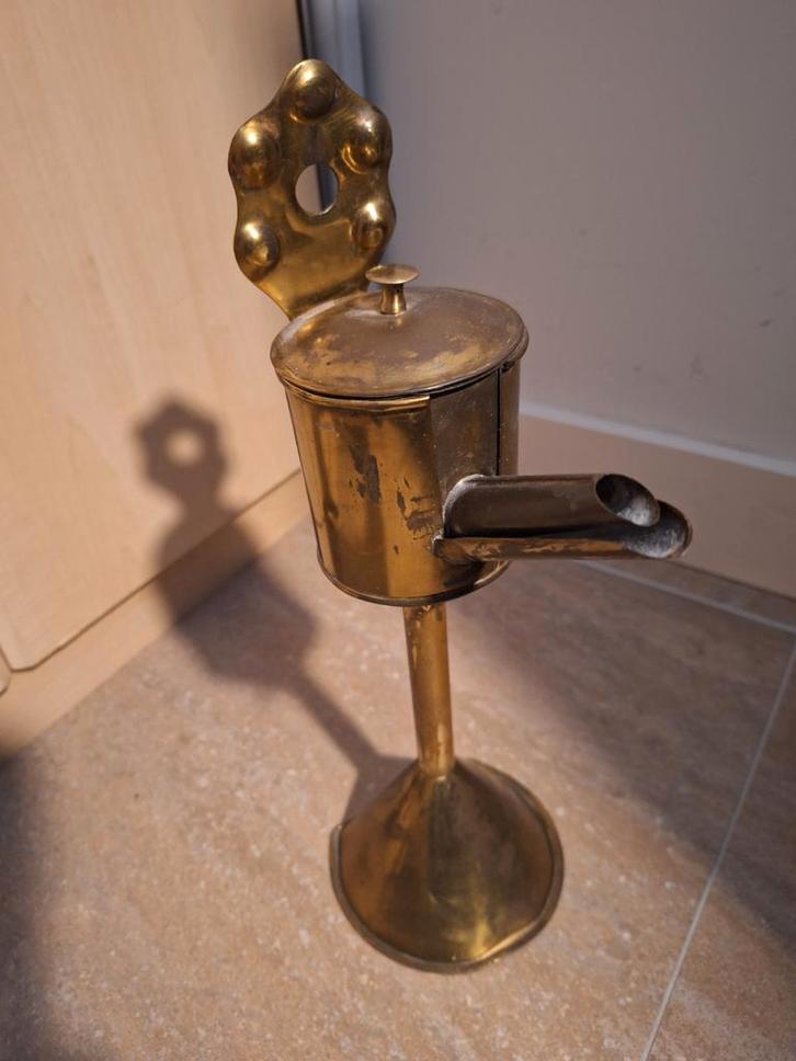 Antieke Olielamp / Snotneus, Antiek en Kunst, Antiek | Koper en Brons, Ophalen of Verzenden