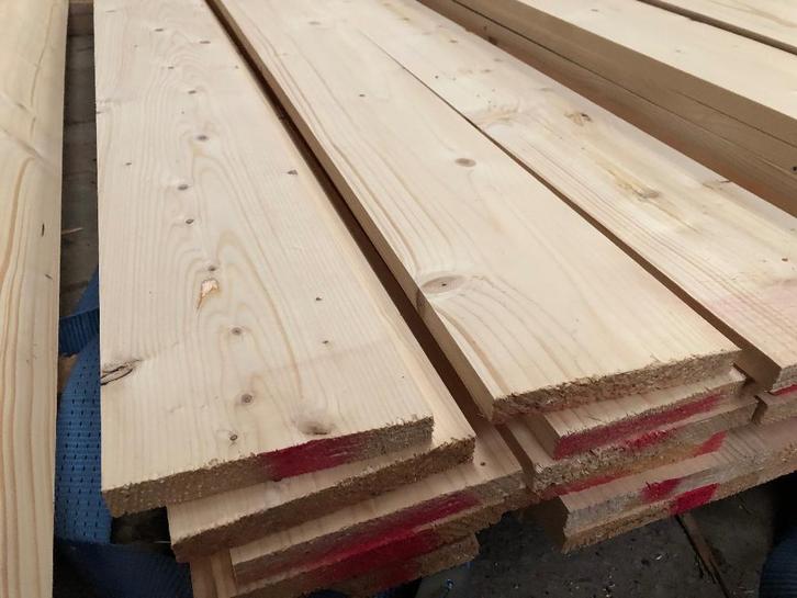 Goedkope partij vuren planken geschaafd in lichte b-keus, Tuin en Terras, Palen, Balken en Planken, Nieuw, Planken, 250 cm of meer