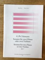 G. Ph. Telemann, sonaten voor twee fluiten of twee violen, Muziek en Instrumenten, Blokfluit, Klassiek, Ophalen of Verzenden, Zo goed als nieuw