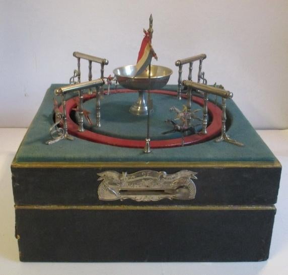 mooie antieke jeu de course paardenspel met vlag 26, Antiek en Kunst, Antiek | Speelgoed, Verzenden