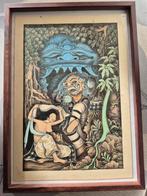 Prachtige pentekening Indonesië, Antiek en Kunst, Kunst | Tekeningen en Foto's, Ophalen of Verzenden