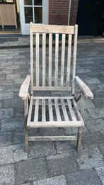 4 tal teakhouten tuinstoelen, Tuin en Terras, Tuinstoelen, Ophalen of Verzenden, Gebruikt, Teakhout, Verstelbaar
