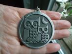 mooie pewter ketting met hanger uil jorgen jensen denemarken, Sieraden, Tassen en Uiterlijk, Gebruikt, Ophalen of Verzenden, Zilver