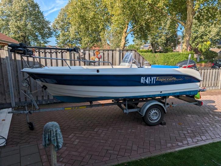 Topcraft 440 Millenium visboot / familieboot + DEM trailer, Watersport en Boten, Vis- en Consoleboten, Gebruikt, 30 tot 50 pk
