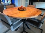 Ronde Mango Houten Eettafel 130cm, Huis en Inrichting, Tafels | Eettafels, Ophalen, 100 tot 150 cm, Rond, Zo goed als nieuw