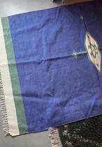 Vloerkleed tapijt kleed 117x190. Blauw groen wit 100% katoen, 100 tot 150 cm, Ophalen of Verzenden, Zo goed als nieuw, Crème