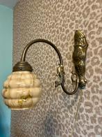 Prachtige vintange art nouveau wandlamp, Ophalen of Verzenden, Gebruikt