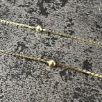 14 karaat gouden ketting collier balletjes schakel, Sieraden, Tassen en Uiterlijk, Kettingen, Ophalen of Verzenden, Nieuw, Goud
