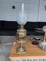 Antieke Olielamp met Bloemmotief, Ophalen