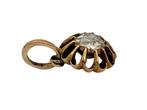 Antieke rosegouden hanger met een roosdiamant van 5 mm., Verzenden, Goud, Hanger, Met edelsteen