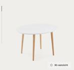 Uitschuifbare eettafel rond / ovaal wit, Huis en Inrichting, Tafels | Eettafels, Ophalen, Gebruikt, Scandinavisch, 50 tot 100 cm