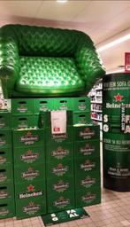 Heineken Blofield Chesterfield Groene opblaasbare bank, Kunststof, Uniek, Eenpersoons, Minder dan 75 cm