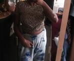 Panter print crop top, Overige kleuren, Ophalen of Verzenden, Korte mouw, Maat 36 (S)