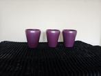 3 paarse bloempotten, Tuin en Terras, Rond, Ophalen of Verzenden, Aardewerk, Binnen