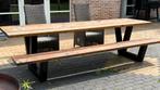 Picknicktafel 3 meter incl. 2 stoelen, Tuin en Terras, Picknicktafels, Ophalen, Zo goed als nieuw, Rechthoekig, Staal