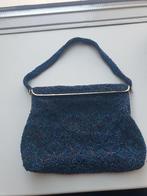 Vintage Avondtasje met Kraaltjes – Marineblauw / Blauw, Sieraden, Tassen en Uiterlijk, Tassen | Damestassen, Ophalen of Verzenden