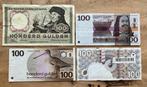 4 verschillende 100 gulden biljetten, Postzegels en Munten, Bankbiljetten | Nederland, Ophalen, 100 gulden, Setje