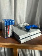 PlayStation 4 (wit) + 2 controllers + 6 cd games, Gebruikt, Ophalen of Verzenden