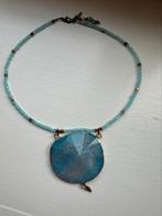 Mooi halssnoer Mimi Scholer echte steen, Blauw, Ophalen of Verzenden, Zo goed als nieuw, Met edelsteen