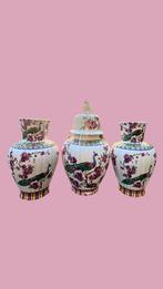 3 handgeschilderde kasteel set pauwenvaas   | €69,95, Ophalen of Verzenden