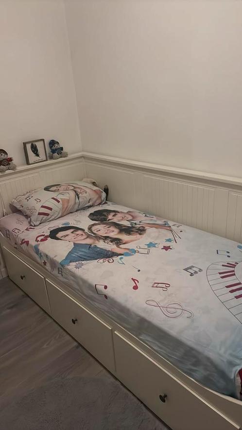 2 laden bed van ikea, Huis en Inrichting, Slaapkamer | Bedden, Zo goed als nieuw, Tweepersoons, 200 cm, Hout, Wit, Ophalen