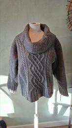 Grijze wollen trui van Peregrine met kabels en col, Maat 42/44 (L), Ophalen of Verzenden, Peregrine, Grijs