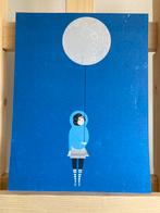 Blauwe illustratie ‘The moon is mine’ uit flow -anna magique, Ophalen of Verzenden, Wanddecoratie