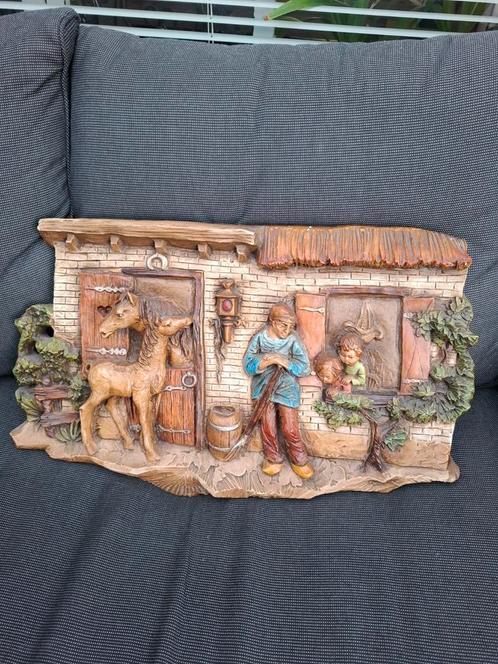 Vintage Wanddecoratie Boerderij Scène, Antiek en Kunst, Kunst | Beelden en Houtsnijwerken, Ophalen
