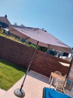 Stevige Parasol met Voet, Hoes & Bedieningsstok, Tuin en Terras, Parasols, Ophalen, Zo goed als nieuw