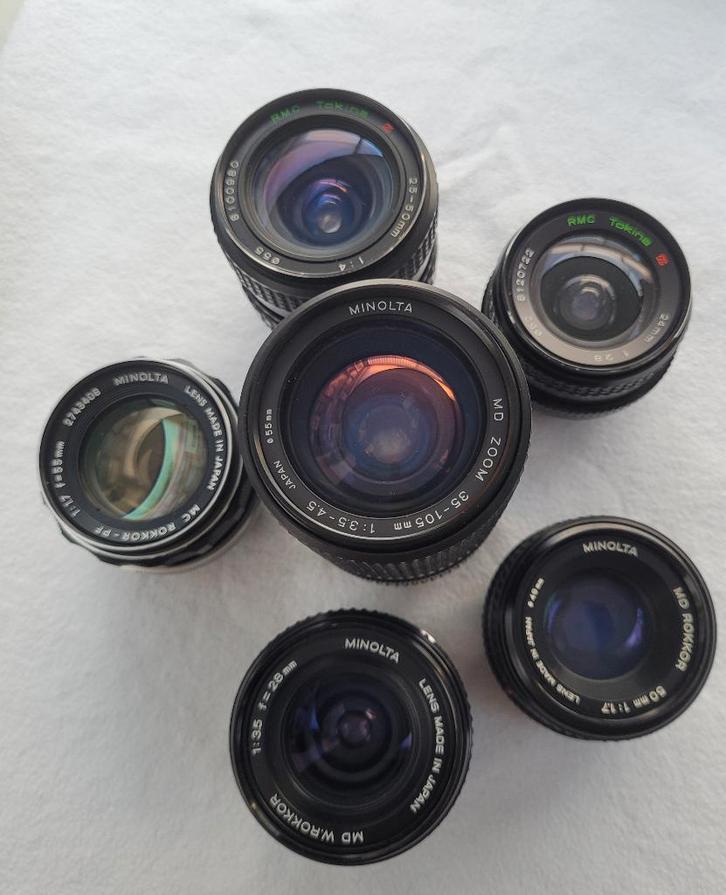 Diverse Minolta lenzen, Audio, Tv en Foto, Fotocamera's Analoog, Gebruikt, Spiegelreflex, Minolta, Ophalen of Verzenden