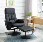 Relaxfauteuil met Massage & Voetenbank - Verstelbaar NİEUW, Huis en Inrichting, Fauteuils, Nieuw, 75 tot 100 cm, Ophalen of Verzenden