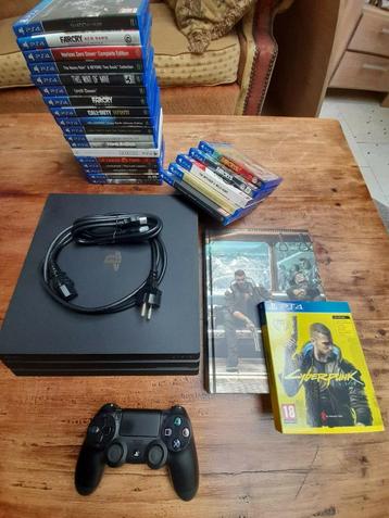 Playstation 4 Pro + 24 spellen 1 controler beschikbaar voor biedingen