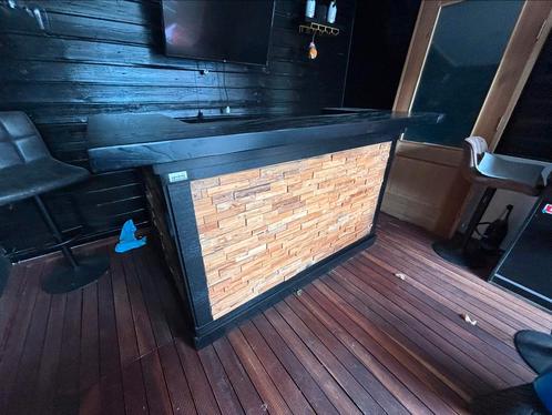 Zwart met houten bar van de barrenfabriek, Huis en Inrichting, Barren, Zo goed als nieuw, Ophalen