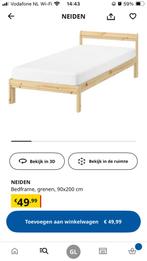 IKEA Neiden Bedframe + Luroy Lattenbodem, Ophalen, 90 cm, Eenpersoons, Bruin