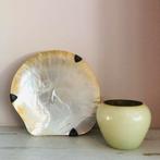 Vintage mother off pearl schelp verzilverde pootjes, Antiek en Kunst, Verzenden