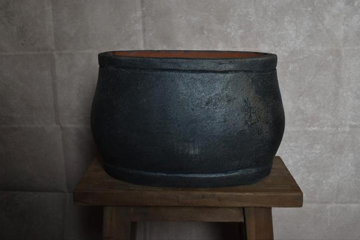 Brocante bloempot, Tuin en Terras, Bloempotten, Zo goed als nieuw, Minder dan 40 cm, Minder dan 25 cm, Rond, Ophalen of Verzenden