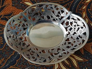 Mooi antiek silverplate schaaltje uit Engeland met vogels. beschikbaar voor biedingen