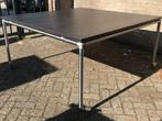 Verrijdbare tafel 150x150x75 cm, RVS frame, meubelplaat blad, Ophalen, Gebruikt, Vierkant, Vijf personen of meer