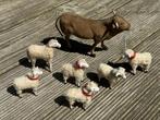 7x Antieke Putz Erzgebirge schaapje schapen stier koe schaap, Antiek en Kunst, Antiek | Speelgoed, Ophalen of Verzenden