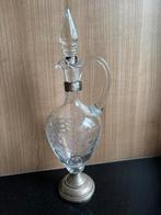 Glazen Karaf met borrel glaasje Zilveren Voet, Antiek en Kunst, Antiek | Glas en Kristal, Ophalen of Verzenden