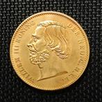 Negotiepenning 20 Gulden Willem III 1851 goud verguld naslag, Koning Willem III, Verzenden, Losse munt, Goud