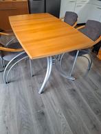 eettafel met 6 stoelen, Ophalen, Gebruikt, Zie foto's., 50 tot 100 cm