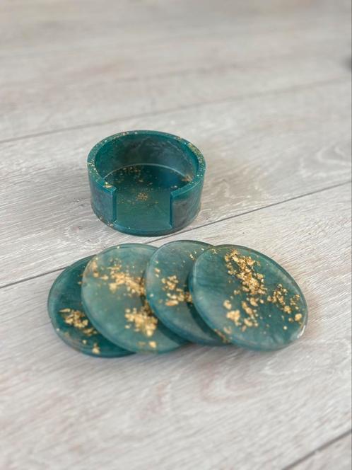 Ronde epoxy onderzetters, Huis en Inrichting, Woonaccessoires | Onderzetters, Zo goed als nieuw, Ophalen of Verzenden